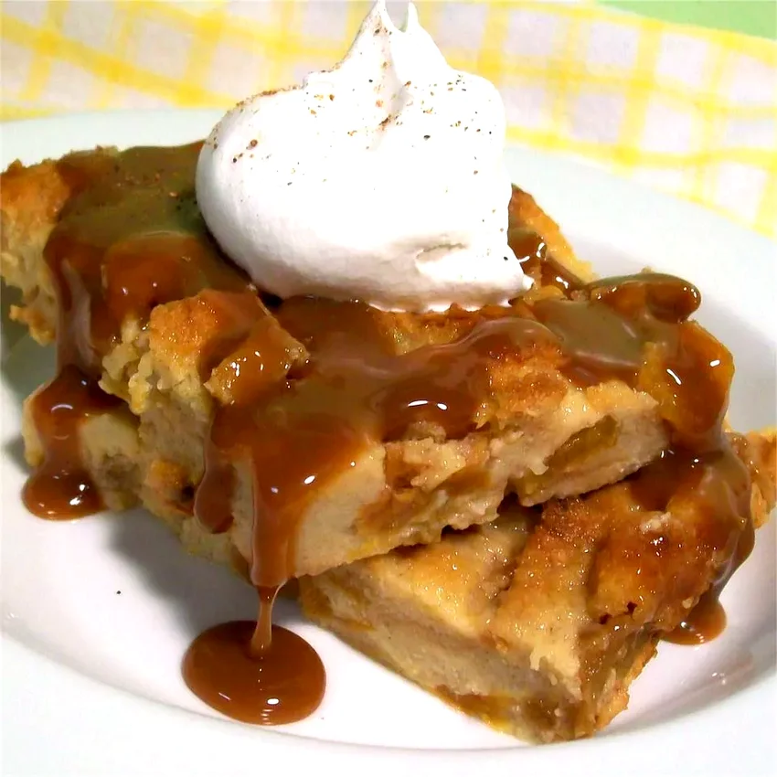 50 Creative Uses for Sweetened Condensed Milk in Desserts Peachy Bread Pudding with Caramel Sauce