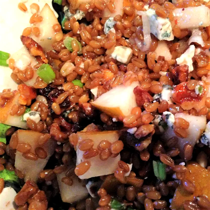 Pear Walnut Wheat Berry Salad