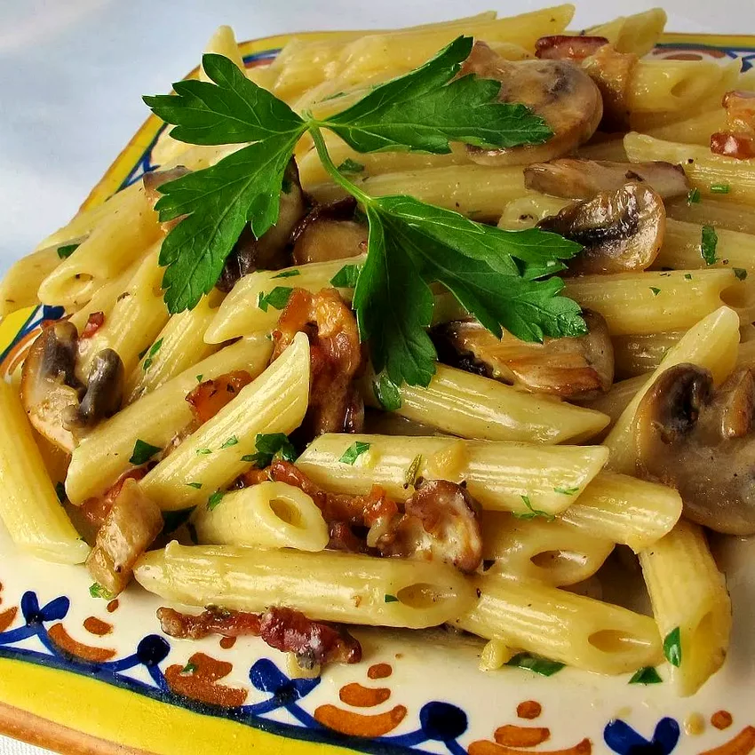 Top 20 Mushroom Pasta Dishes for Comfort Food Lovers Penne with Pancetta and Mushrooms