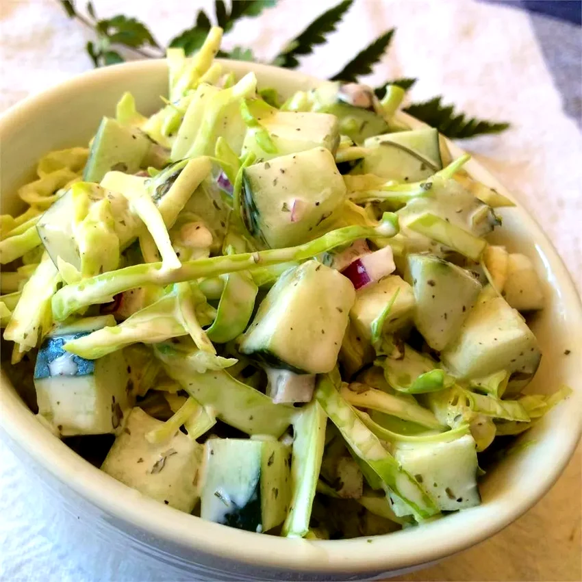 30 Chilled Side Dishes Perfect for Outdoor Gatherings Peppery Coleslaw with Cucumbers and Celery