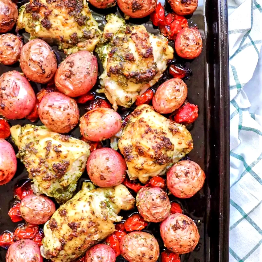 24 Chicken & Potato Dishes That Never Get Old Pesto Chicken Bake