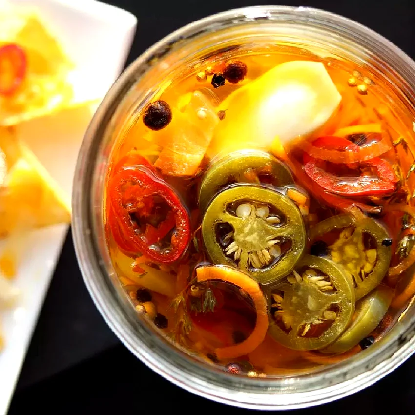 Pickled Garlic and Jalapeño Peppers