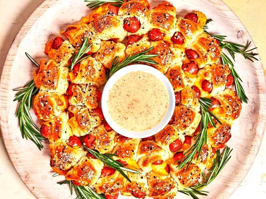 20 Crescent Roll Party Appetizers That Wow Every Crowd Pigs in a Blanket Wreath