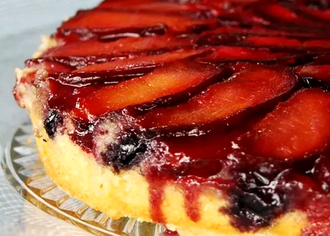 Plum Blueberry Upside Down Cake