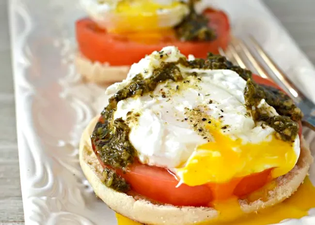 Poached Eggs Caprese