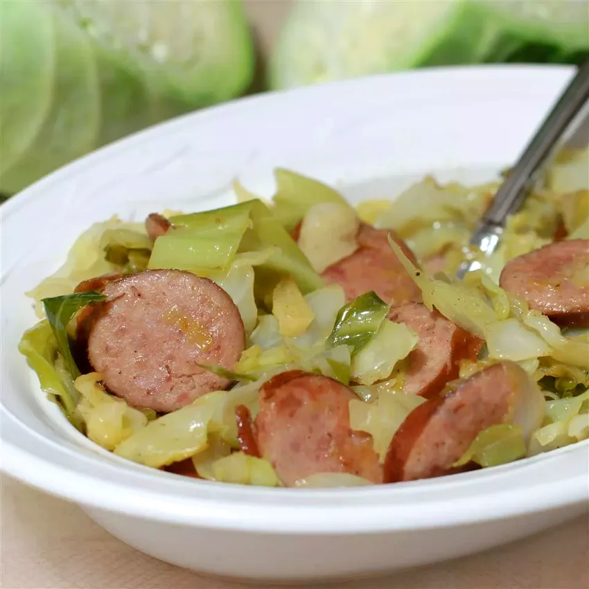 50 Simple Recipes Perfect for College Student Cooking Polish Link Sausage and Cabbage