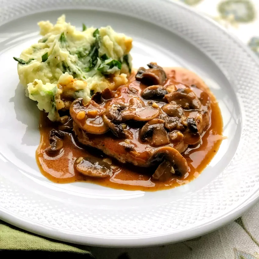 25 Simple Friday Evening Meal Ideas Pork Chops in Garlic Mushroom Sauce