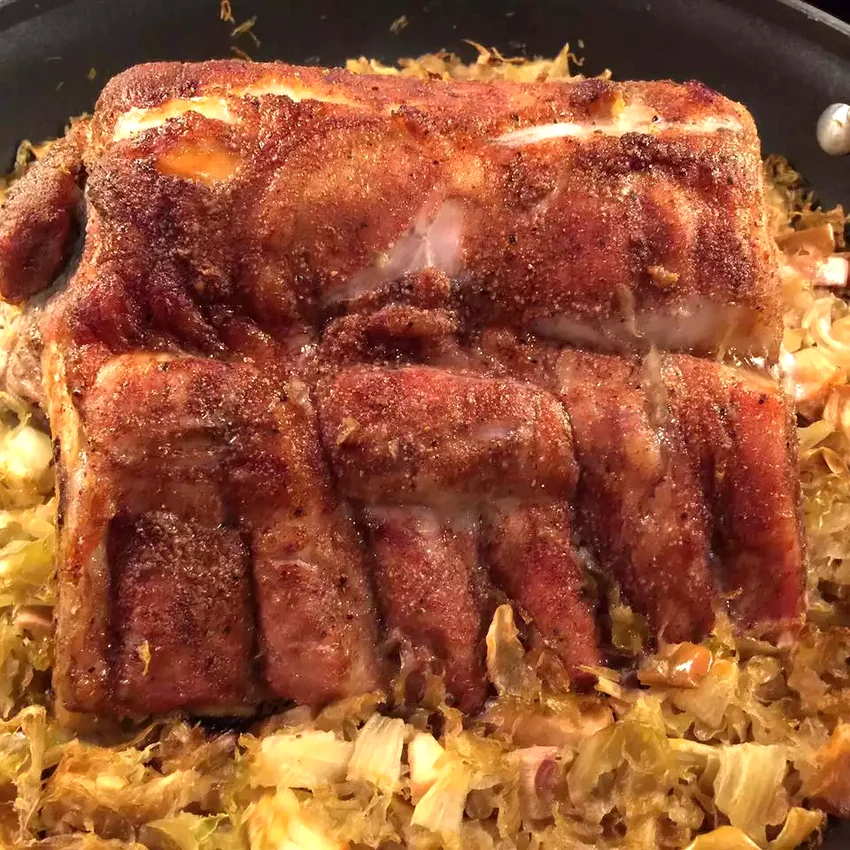 15 Creative Granny Smith Apple Recipe Ideas Pork Loin, Apples, and Sauerkraut