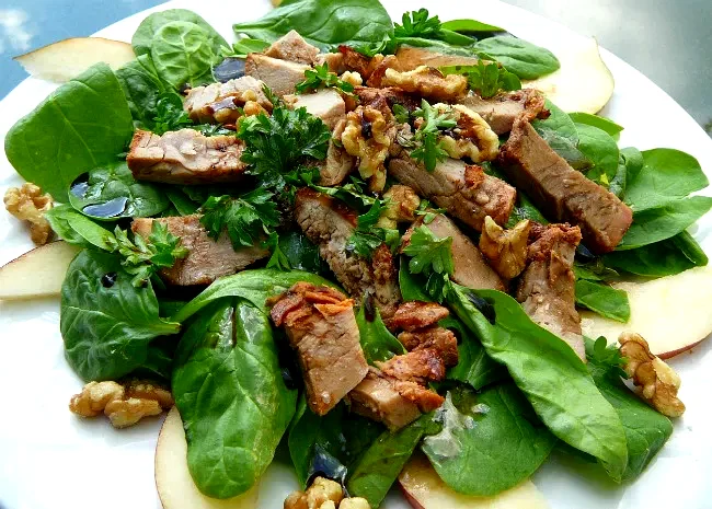 Pork, Pear, and Walnut Salad