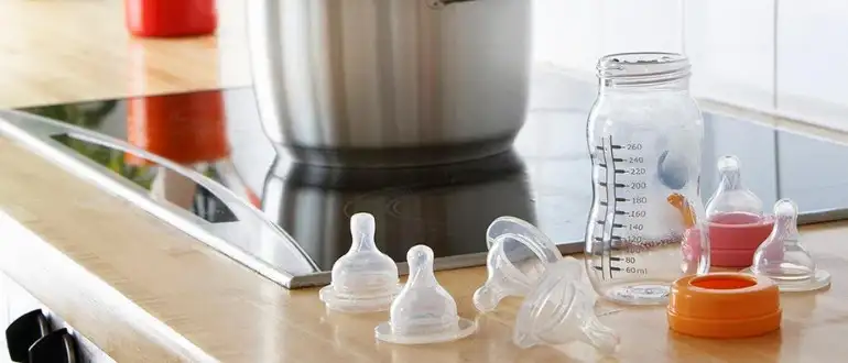 Process of cleaning Tommee Tippee bottles in the dishwasher