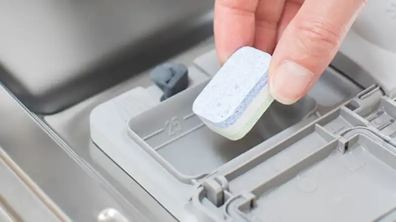 Put The Tablet In The Detergent Dispenser For Your Dishwasher