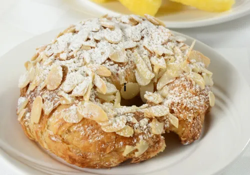 Raspberry Almond Crescent Ring