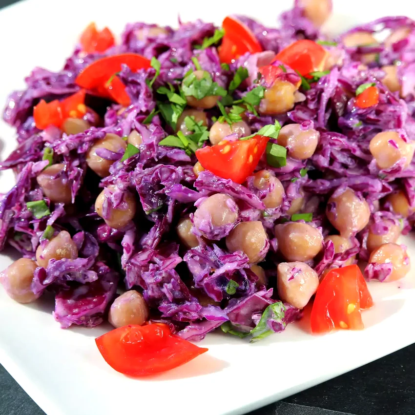 Red Cabbage and Chickpea Salad