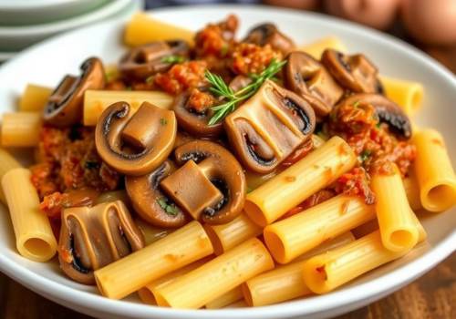 Rigatoni with Mushroom Ragu