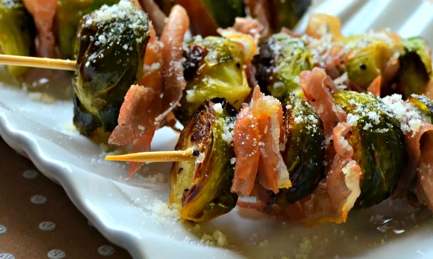 Roasted Brussels Sprouts and Prosciutto Poppers