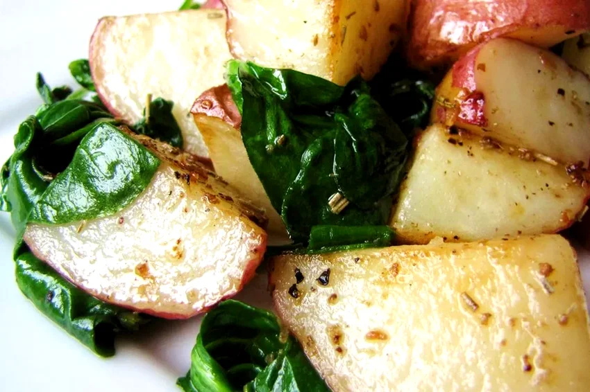 Roasted Potatoes with Greens
