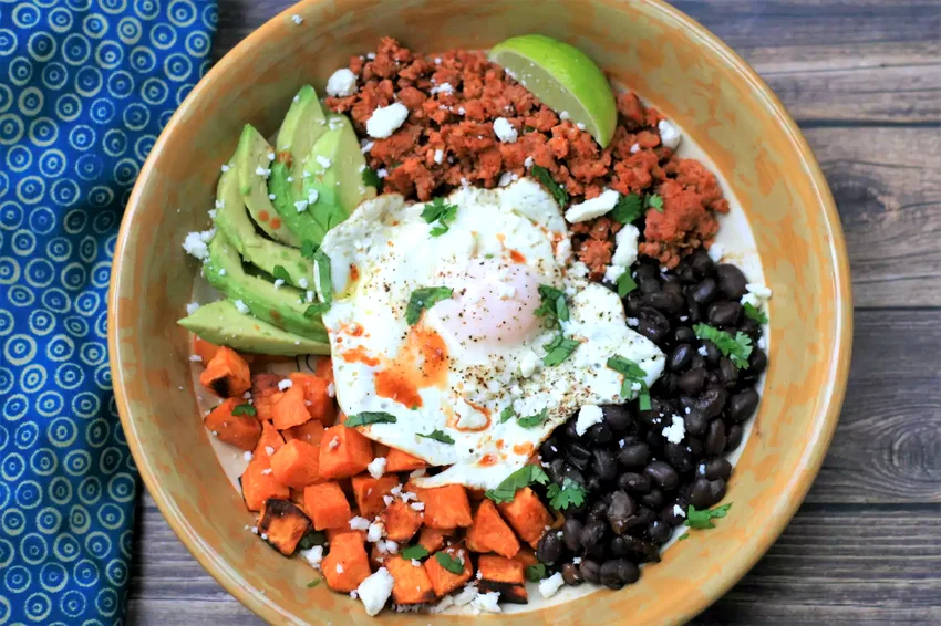 Top 50 Egg Breakfast Ideas to Simplify Your Mornings Roasted Sweet Potato, Black Bean, and Chorizo Breakfast Bowls