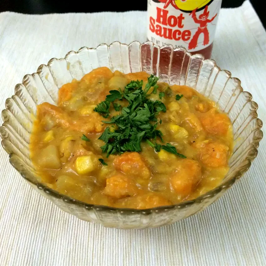 Roasted Sweet Potato Corn Chowder