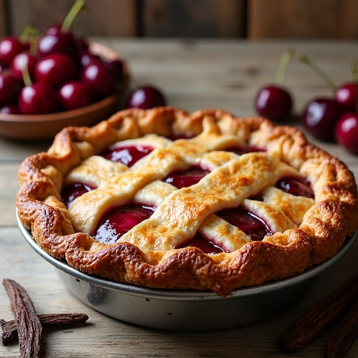 Rustic Sour Cherry and Vanilla Bean Farmhouse Pie