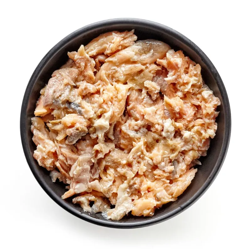 Salmon canned with bones