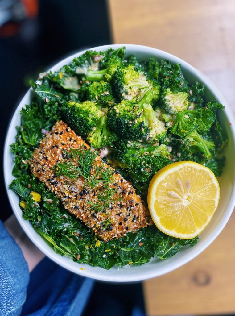 Salmon with Roasted Broccoli Tahini