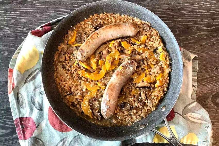 13 Amazing Farro Recipes That Make This Ancient Grain Shine Sausage and Farro Skillet with Mushrooms and Delicata Squash