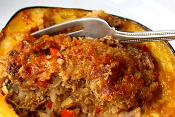 Sausage and Rice Stuffed Acorn Squash