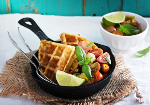 Savory Cottage Cheese Waffles