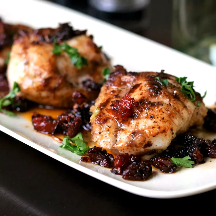 30+ Skillet-Fried Fish Recipe Collection Seared Monkfish with Balsamic and Sun-Dried Tomatoes