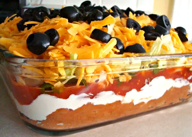 32 Simple Game Day Appetizers for Super Bowl Parties Seven Layer Dip