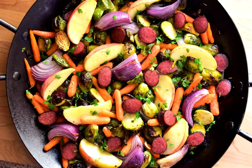 23 Root Vegetable Recipe Ideas for Peak Growing Season Sheet Pan Smoked Sausage, Apple, and Root Veggie Dinner