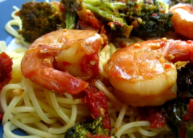 30 Vibrant Sun-Dried Tomato Recipe Ideas Shrimp, Broccoli, and Sun-Dried Tomatoes Scampi with Angel Hair