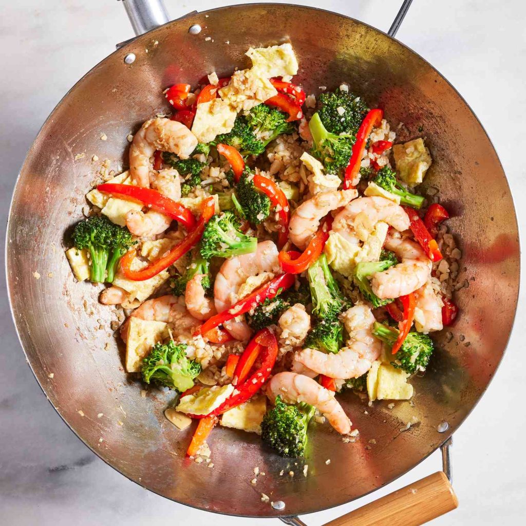 Shrimp Cauliflower Rice Stir Fry