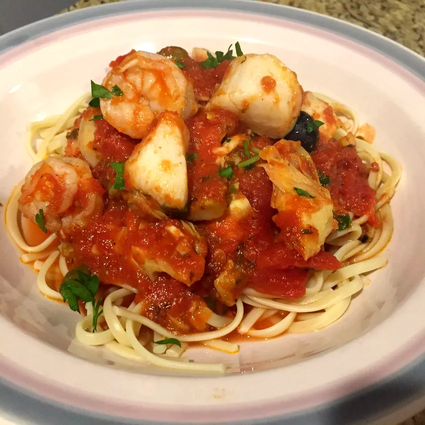 Shrimp, Clams, and Scallops Pasta