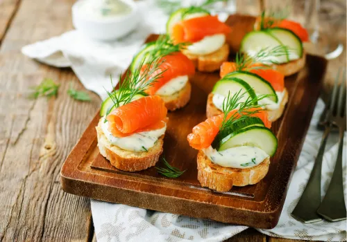 Smoked Salmon on Cucumber 