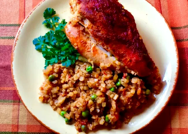 12 Amazing Bone-In Chicken Breast Dinner Ideas Sofrito Chicken and Cauliflower Rice