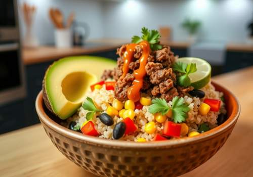 Southwest Beef Quinoa Bowl