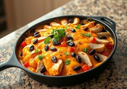 Southwest Chicken and Black Bean Casserole