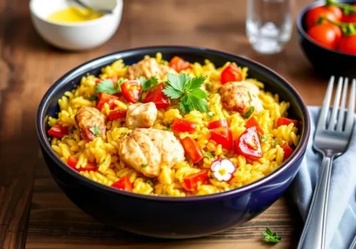 Spanish Chicken & Saffron Rice Casserole