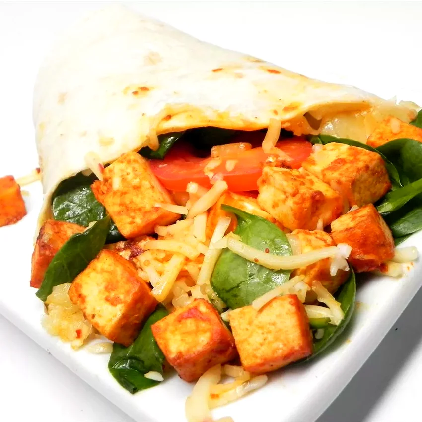 50 Amazing Ways to Use Buffalo Sauce in Your Cooking Spicy Baked Tofu and Spinach Wrap