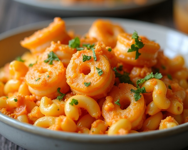 Spicy Buffalo Shrimp Mac and Cheese