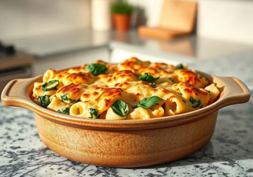 Spinach Artichoke Pasta Casserole