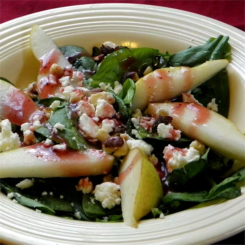 Spinach, Pear, and Feta Salad
