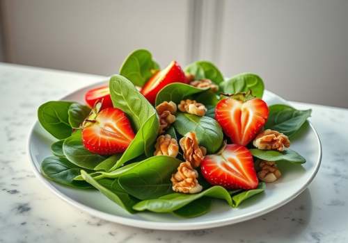 Spinach Strawberry Walnut Salad