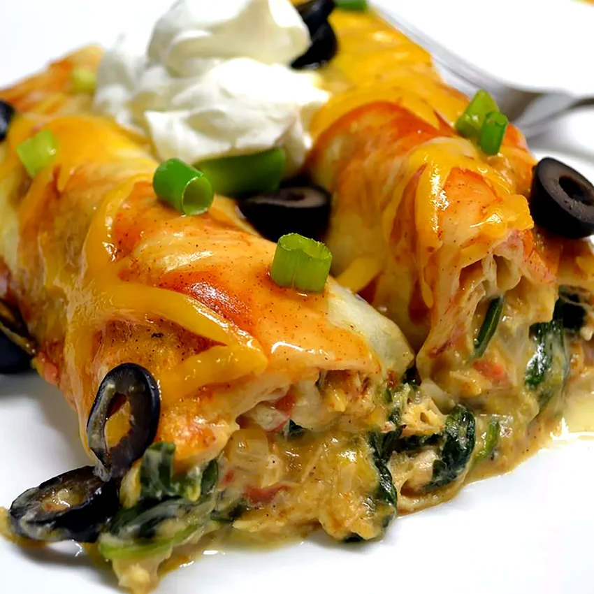 25 Easy Rotisserie Chicken Casserole Recipes for Busy Nights Spinach and Chicken Enchiladas