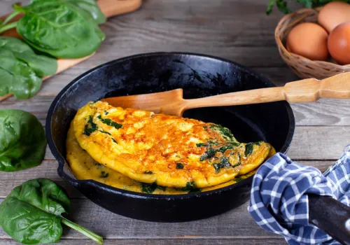 Spinach and Cottage Cheese Omelet