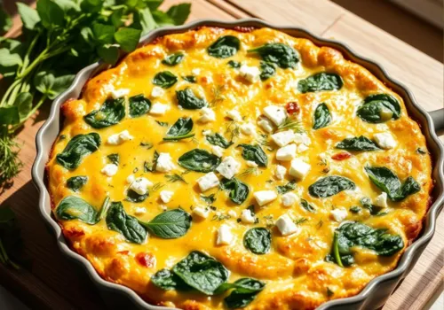 Spinach and Feta Frittata Casserole