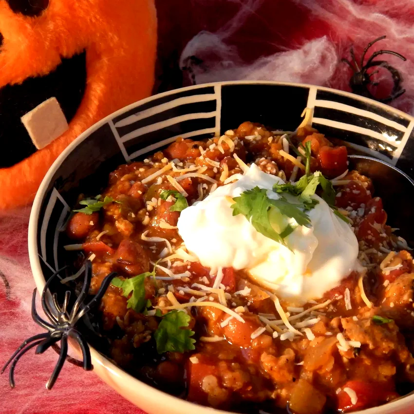 23 Spooky Halloween Party Foods for Your Frightful Feast Spooky Slow Cooker Turkey Lentil Chili