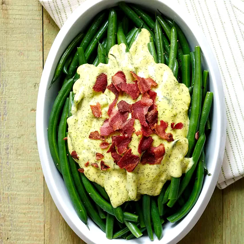 15 Amazing Green Bean Dishes for Perfect Dinner Sides Steamed Fresh Green Beans with Garlic Dill Hollandaise Sauce