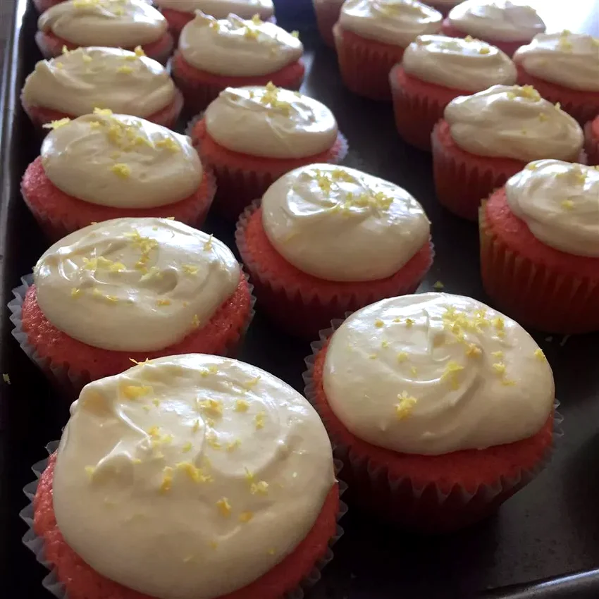 10 Creative Strawberry Cake Mix Recipe Ideas Strawberry Cupcakes with Lemon Zest Cream Cheese Icing